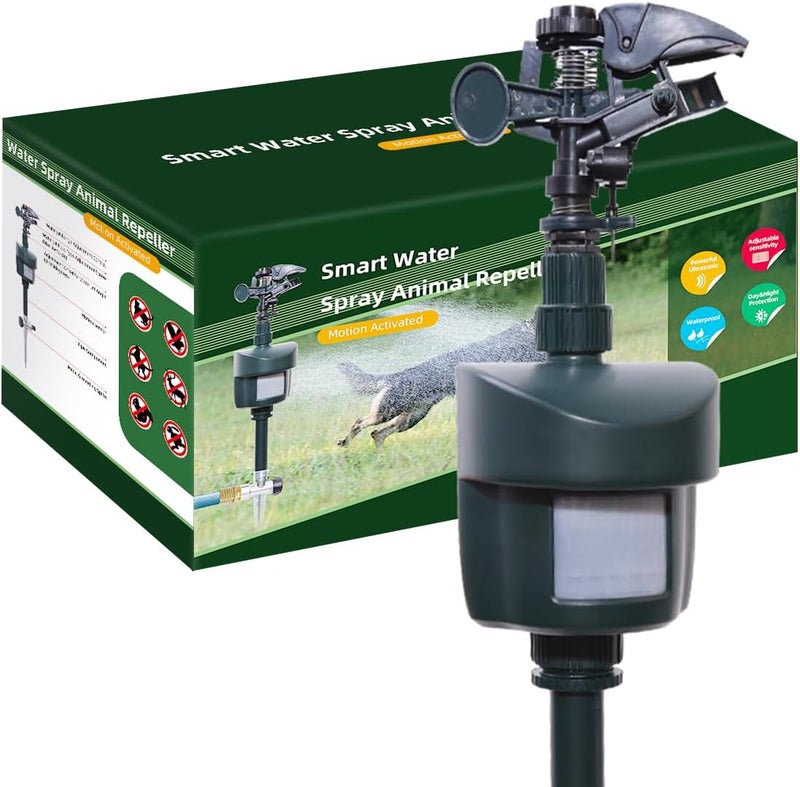 Yardeen [2025 Upgraded] Motion Sensor Sprinkler with Adjustable Head, Water Spray for Lawn and Garden. Day and Night Mode can be Selected - Image 1